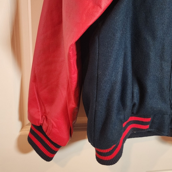 Genuine Merchandise Vintage 1990s Red and Blue Red Sox Varsity Jacket XL - Picture 3 of 7